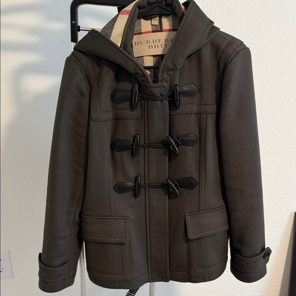 Burberry Dark Coat with Toggle Fastening